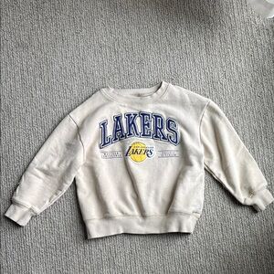 NBA Cream Sweatshirt with Blue and Yellow Graphics